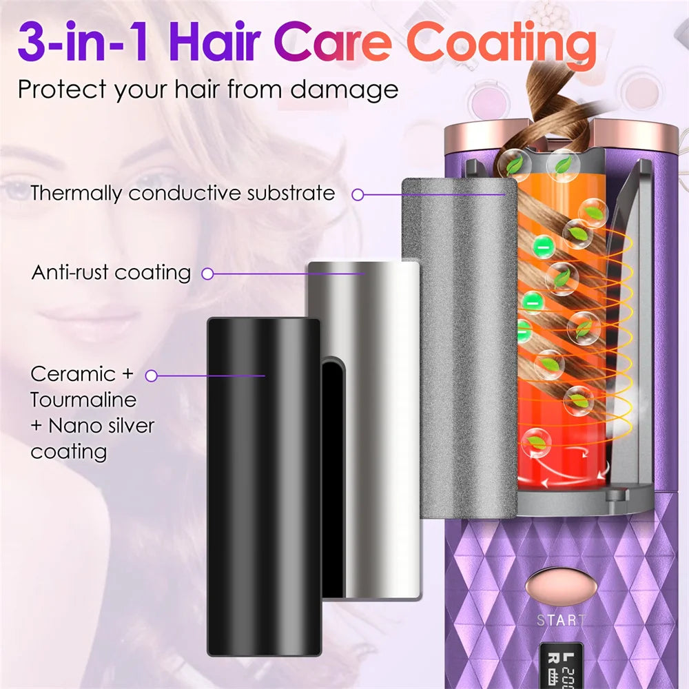 CurlPro Elite: Your Cordless Curling Wizard - FREE GIFT!